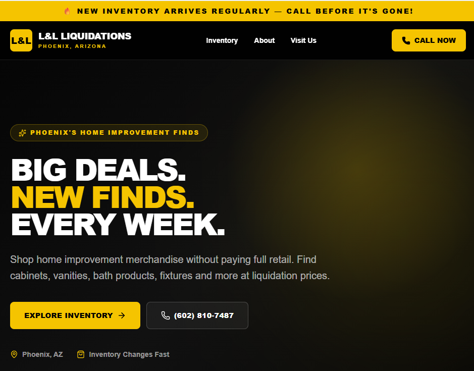 LL Liquidations website demo preview