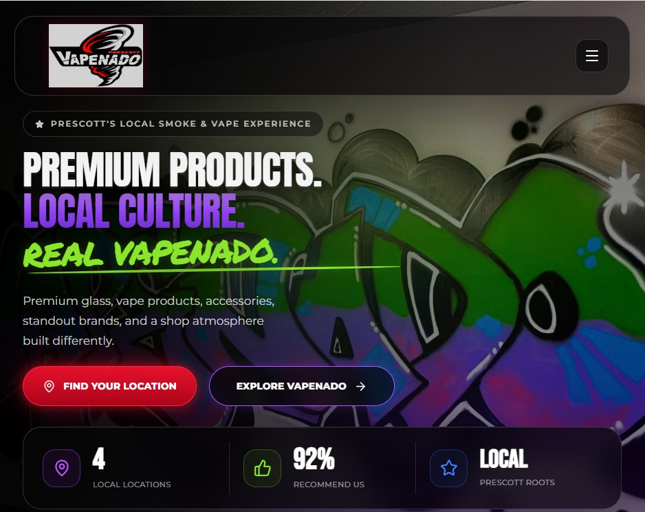 Vapenado retail website demo preview